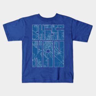 Chisinau, Moldova City Map Typography - Blueprint Kids T-Shirt